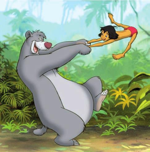 Jelenet A dzsungel könyve c. Disney-rajzfilmből, 1967 Fekete árnyék suhant be a körbe. Bagira volt, a fekete párduc.