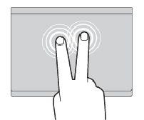 Kétujjas görgetés Helyezze két ujját az érintőfelületre, és mozgassa őket függőlegesen vagy vízszintesen. Ezzel a művelettel görgethet egy dokumentumban, webhelyen vagy alkalmazásban.