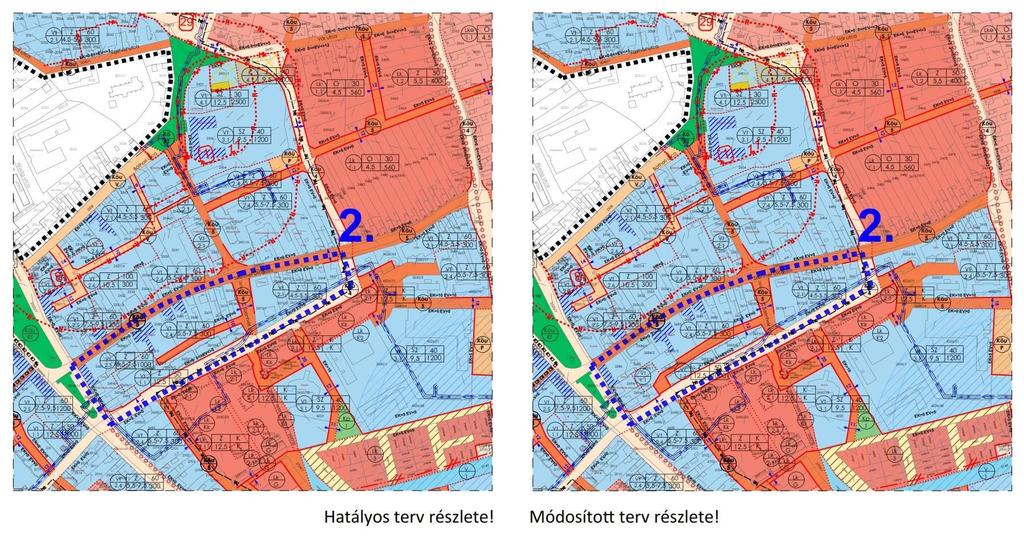 2. Módosításra kijelölt területek Belterület, a Fáy András Édesanyák útja Szentvér utca által határolt tömb.