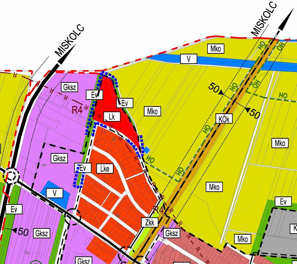 ) sz. Ökt. határozattal elfogadott Településszerkezeti Terv 4/2011. (II.11.) sz. Ökt. határozattal módosított állapota.