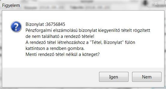 elszámolású tétel az Áfa bevallásba csak abban az esetben kerül be automatikusan, ha itt a Nem gombra