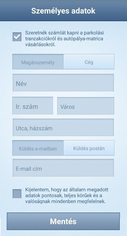 5.6. Parkolás Amennyiben először használja az Autópálya vagy Parkolás funkciókat, el kell fogadnia az Cardnet Zrt. Általános Szerződési Feltételeit és Adatkezelési Szabályzatát.