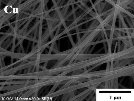 Réz nanoszálak SEM képe és EDS spektruma 3.