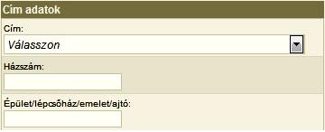 A cím rögzítését beépített utcajegyzék segíti (3. kép). A cím bármely részének gépelése közben szűkülnek a választható címek, amik a lenyíló listában jelennek meg.