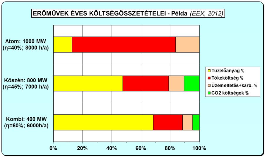 Főbb kiadások a tüzelőanyag vásárlás, tőkeköltség, munkabér, hűtővíz felhasználás, segédanyagok beszerzése, hulladékkezelés, CO2-kvóta vásárlás, környezetvédelem, karbantartás, önfogyasztás.