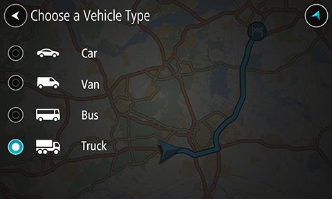 2. Válassza a Jármű típusa elemet, majd a megjelenő listából válassza ki járműve típusát. 3. Olvassa el Az Ön biztonsága című rész információit, majd válassza az OK lehetőséget. 4.
