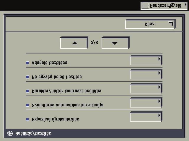 Expozíció újrakalibrálás Akkor szükséges ezt beállítania, ha a megvilágítás beállítása a skála közepénél van, és eltérés mutatkozik a nyomat és az eredeti irat képe között.