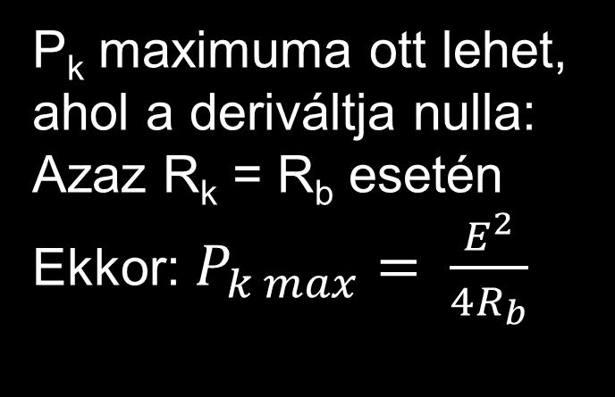 k szerinti deriváltja: b k V E