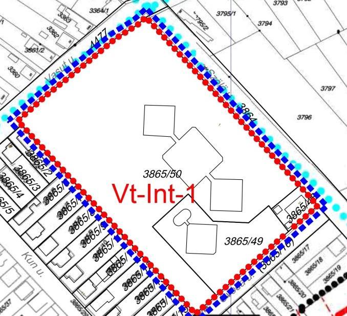 HÉSZ módosítás: A HÉSZ ben a területre új Vt-Int-1 jelű építési övezet meghatározása