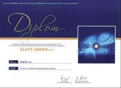Elismerések Tekmék: Arany Amper díj a Vezeték nélküli inels (RF) megoldásért Az RF Touch érintőképernyős