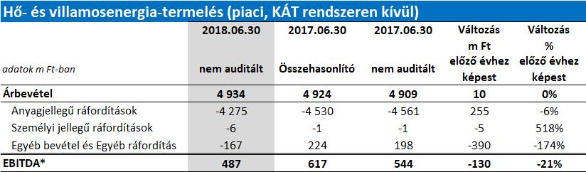 20 2.2.3. Üzletágankénti tevékenység kimutatás ALTEO CSOPORT VEZETŐI KIMUTATÁS - TEVÉKENYSÉGENKÉNTI PÉNZÜGYI KIMUTATÁS 2018.06.