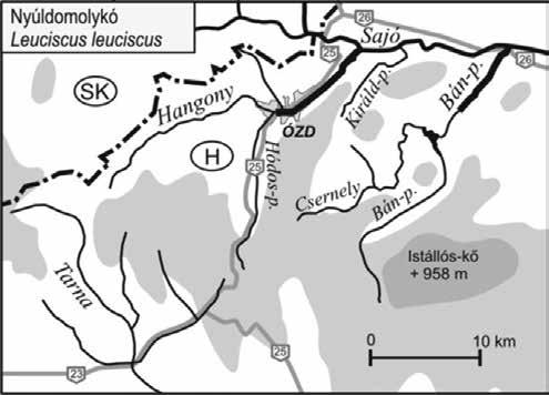 A Heves Borsodi-dombság és az Upponyi-hegység halfaunisztikai vizsgálata 2. ábra.