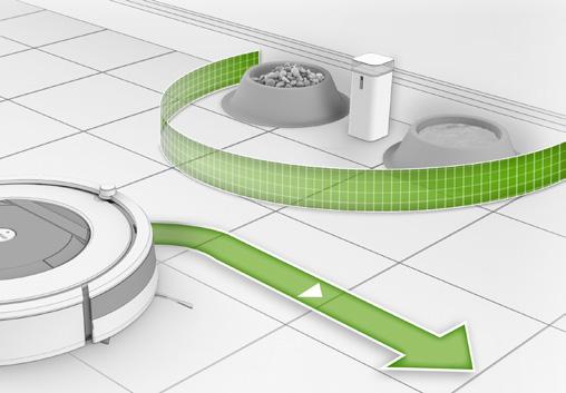 HALO Gyűrű üzemmód: Amikor a kapcsoló alsó állásban ( ) van, az eszköz védett zónát hoz létre, amelybe a Roomba készülék nem lép be. Ez megakadályozza, hogy a Roomba védett dolgoknak (pl.