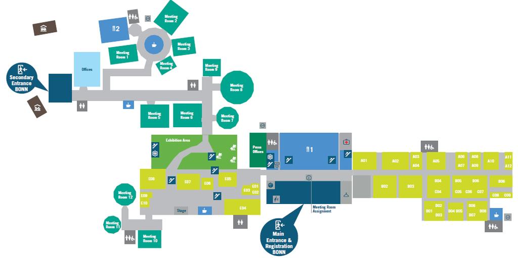 Bonn Zone 8 gates at the Main Entrance, and 4 other at Secondary Entrance, 12 Meeting Rooms, One