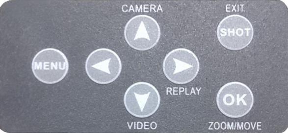 2. Billentyűzet : MENU gombot, nyomja meg a paraméterek beállításához; Váltás a "IMAGE / SET / SYSTEM" között; A kilépéshez nyomja meg az "EXIT" gombot. : Fel, Gyors váltás kamera módba.
