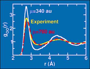 Comparison with Experiment n Figure, the oxygen-oxygen radial distribution function is shown for our BO and CP molecular dynamics simulations of water.