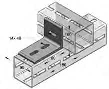 1640003010 Összekötő elem, kereszt (párban alkalmazandó) 40 40 1,2* 2,89 1 1640003020 Összekötő