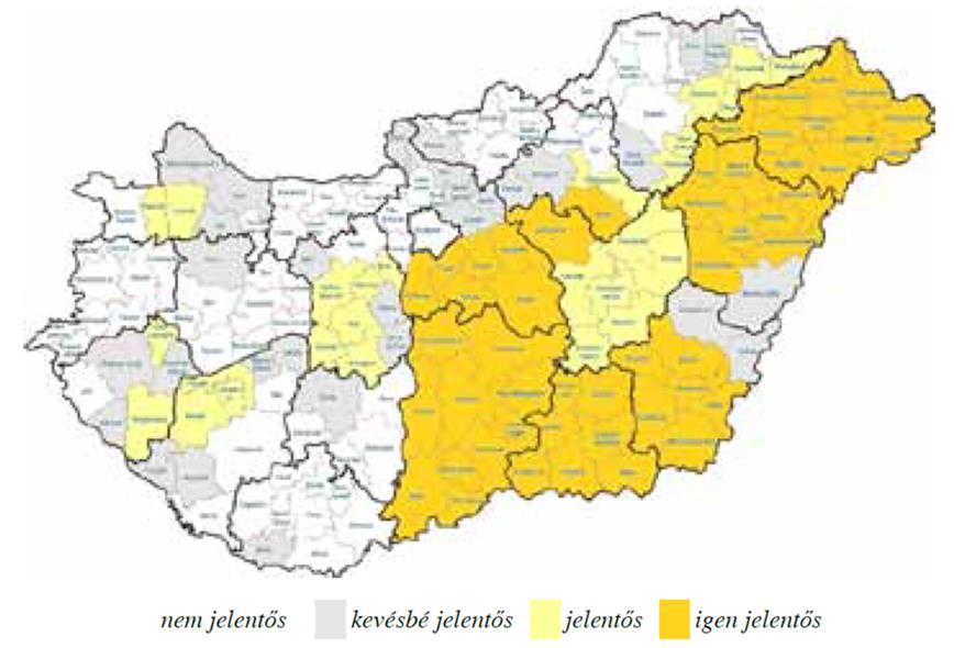 3. ábra: Hazai zöldség-gyümölcs termelésünk területi megoszlása (Forrás, FruitVeb, 2016) A zöldség-gyümölcs ágazat stratégiai tervében megfogalmazott cél a termelés jelentős bővítése, amely további