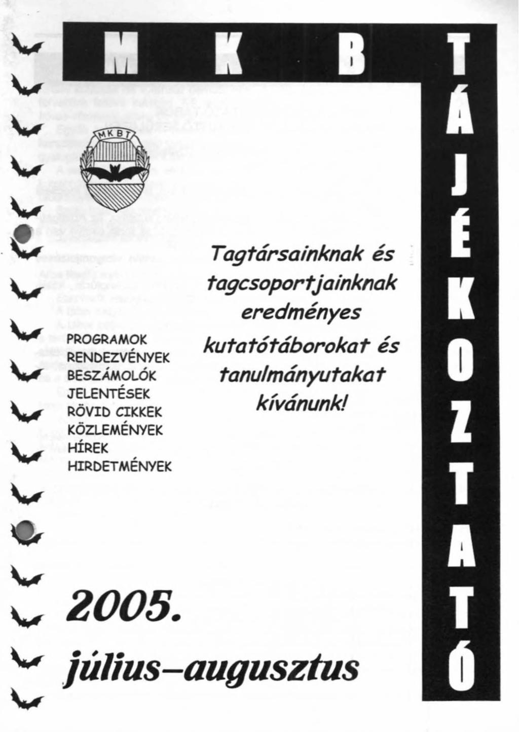 PROGRAMOK RENDEZVÉNYEK BESZÁMOLÓK JELENTÉSEK