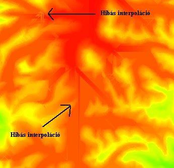 A szoftverekben interpolációs metódusaiból is származhatnak többé-kevésbé jelentős hibák. A leggyakoribb problémák: 1. Szabálytalan alakú terület (pl.