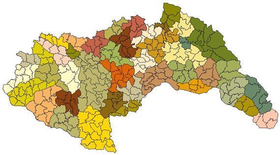 járások egyesítése megyékké. Az egyesítés alapjául az adattábla megyék nevét tartalmazó oszlopa (mivel minden járáshoz hozzárendelt, hogy mely megyében helyezkedik el). 12.4.