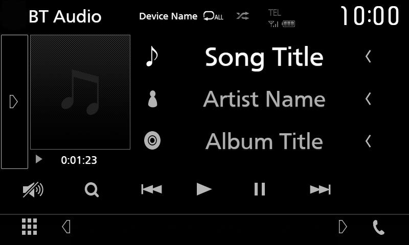 A Bluetooth forrásba való belépéshez érintse meg a [BT Audio] ikont a forrás kiválasztására szolgáló képernyőn. (9.