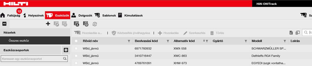 Az oszlopok szélessége módosítható két oszlop közé kattintva és a az egér bal gombját lenyomva tartva. 3.
