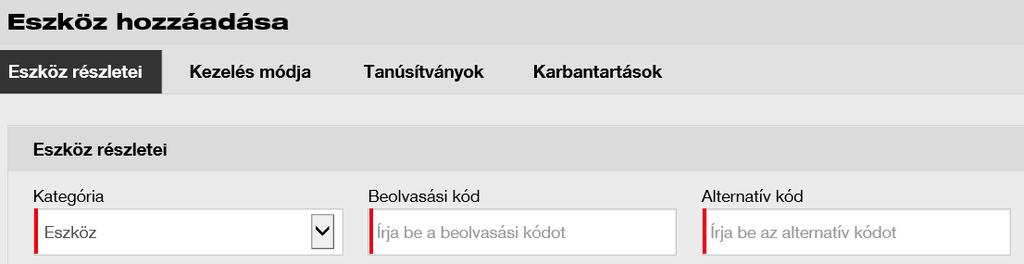 Kattintson a Mentés és tovább gombra a Tanúsítványok fülön történő adatbevitelhez. 7. Kattintson a Mentés és kilépés gombra. A kötelező mezők pirossal vannak jelölve.