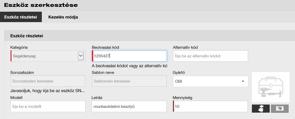 5.13 ESZKÖZÖK SEGÉDANYAGOK KEZELÉSE A segédanyagok gyakran használt eszközök, de természetükből fakadóan érdemes tömegesen kezelni őket. 1.