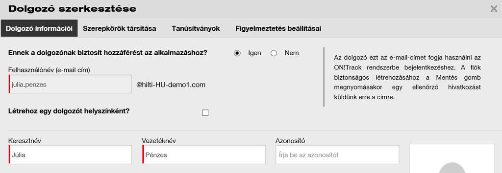 6.3 DOLGOZÓK DOLGOZÓ SZERKESZTÉSE A dolgozói adatok az alábbi módon szerkeszthetők. 1. Kattintson a Dolgozók gombra a főmenüben. 2. Pipálja ki a szerkeszteni kívánt dolgozó neve előtti négyzetet. 3.