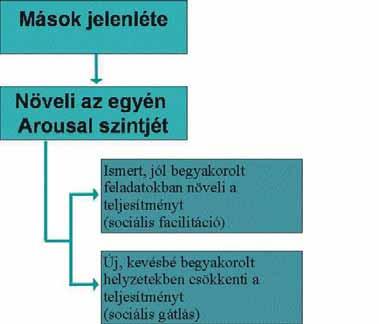 KRASZ KATA: VEZETŐI KÉPESSÉGFEJLESZTŐ TRÉNING JEGYZET 76 Zajonc szerint a szociális serkentés olyan egyszerű feladatoknál figyelhető meg, amelyek jól berögzült, jól megtanult, domináns válaszokat