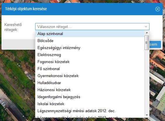 Térképi objektum keresése A térképi objektum keresése funkció segítségével lehetőség van tetszőleges