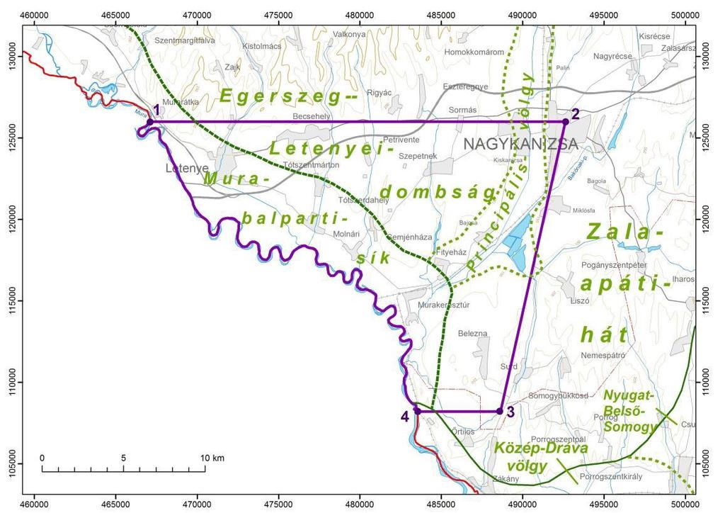 182 Tóth Anikó Nóra Nagykanizsa-Nyugat geotermikus koncesszióra javasolt terület kiterjedése 257,2 km 2, legnagyobbrészt Zala megyében helyezkedik el, déli részére benyúlik a Duna Dráva Nemzeti