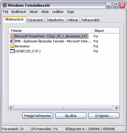 Wivdows Feladatkezelő A Windows Feladatkezelő használatával nyomon követheti a számítógép teljesítményét, és megjelenítheti a számítógépen futó programok és folyamatok adatait.