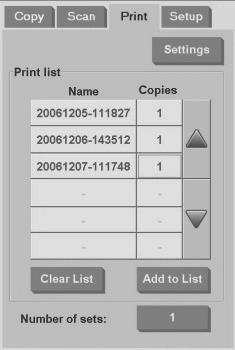 Fájl nyomtatása A nyomtatni kívánt fájlok kezelésével kapcsolatos műveleteket a Print (Nyomtatás) lapon végezheti el.