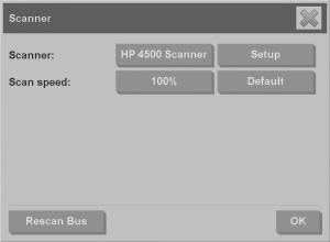 In the Scanner dialog box, press the Setup button. 5.