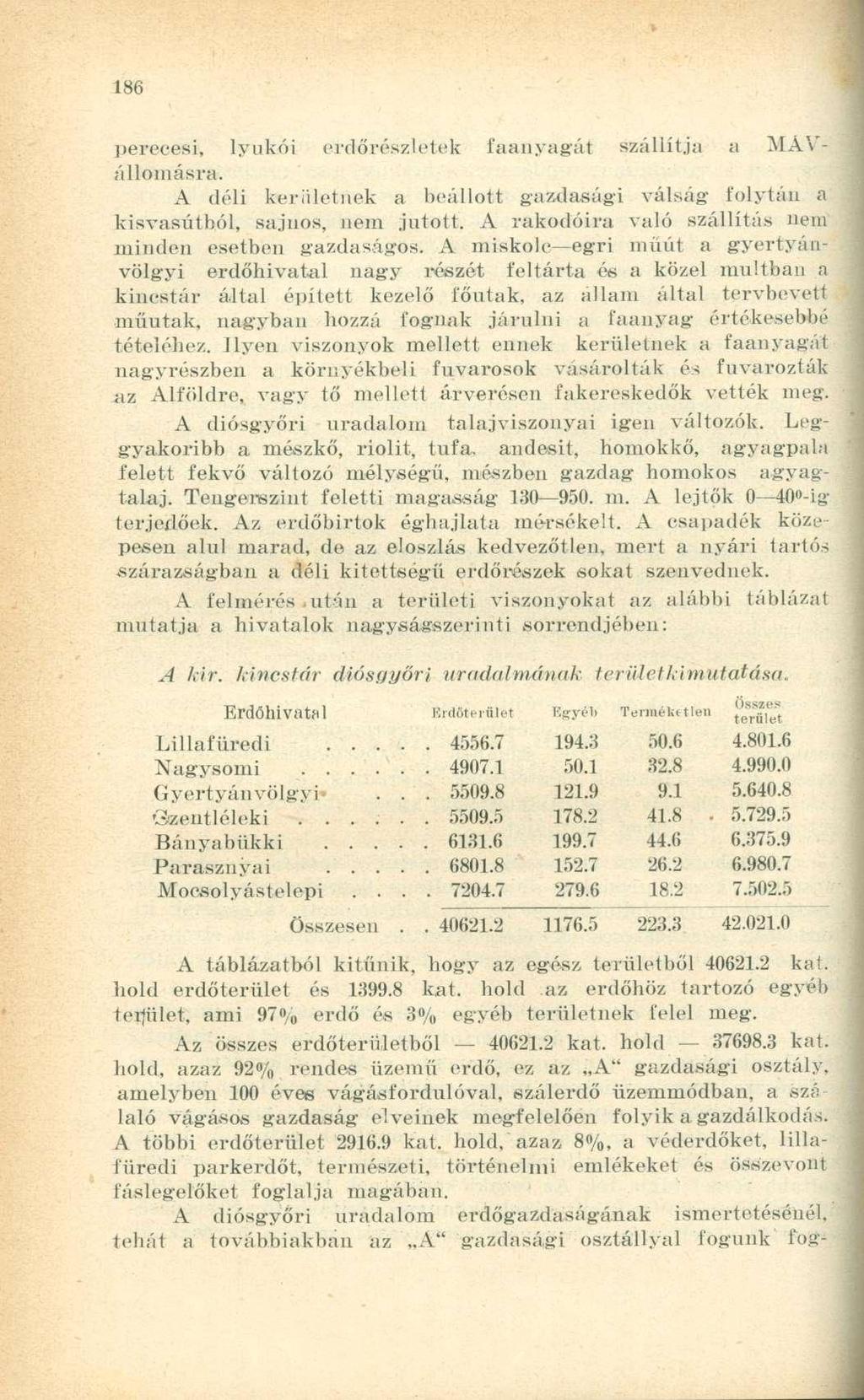 perecesig lyukúi erdorészletek faanyagát szállítja a MÁVállomásra. A déli kerületnek a beállott gazdasági válság- folytán a kisvasút hói, sajnos, nem jutott.