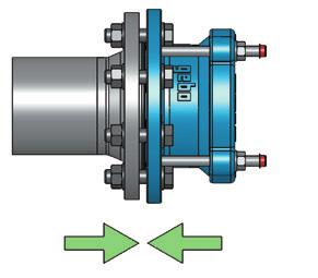Gebo UniFlange - karimás egyoldali szorítókötéssel uniflange Szerelési útmutató: Első lépésként szereljük a karimát az ellenkarimára!