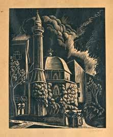 116. GÁBOR JENŐ (PÉCS, 1893-1968) MINARET fametszet, papír / woodcut