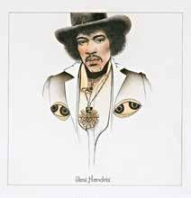 GÜNTER GRITZNER (1943 - ) JIMI HENDRIX, 1974 litográfia, karton / lithograph on cardboard