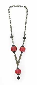 század, szövött fémötvözet Tibet, 19th century, woven metal alloy h: 7 cm 348. NYAKLÁNC / NECKLACE Tibet, 19.