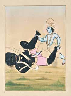 HINDUISTA KÉP / HINDU PAINTING India, 20. század, akvarell, papír India, 20th century, watercolor on paper 14*10 cm 395.