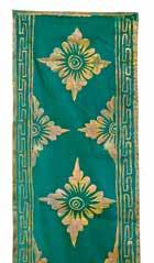 század eleje, festett textil, szertartási jelenetek ábrázolásával, apró sérülésekkel Burma, beginning of the 19th century, painted textile,