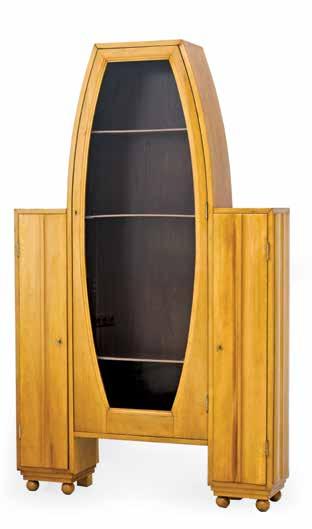 fiókkal, kulccsal, sérült, Austrian, around 1860, walnut on pinewood base, 6 drawers behind foldable table plate, bottom part with