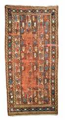 KAUKÁZUSI-KAZAK-SZŐNYEG CAUCASIAN-KAZAK-RUG 1900 körül, gördesz csomózás, kopott,