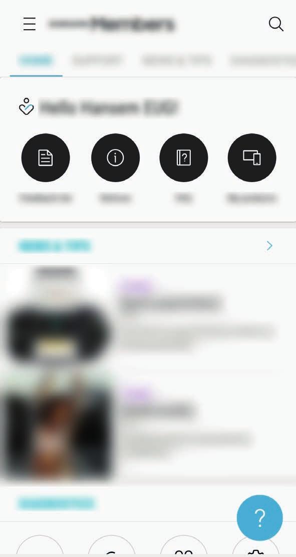 Alkalmazások és funkciók Samsung Members Samsung Members támogatási szolgáltatásokat nyújt az ügyfelek részére, például segít diagnosztizálni a készülék problémáit, és használatával a felhasználók