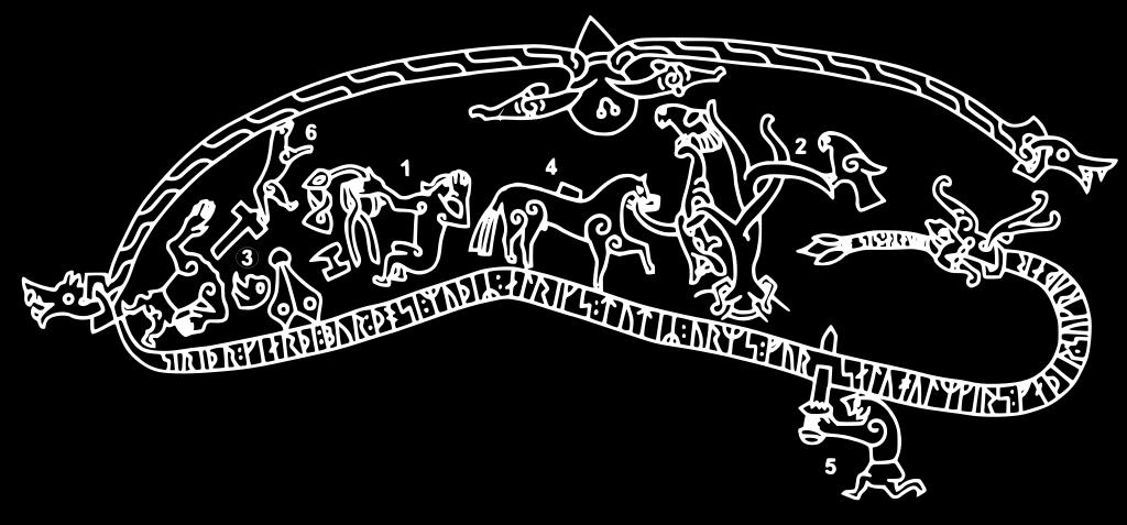 Szigurd királyfi ledöfi a Fafnir sárkányt: a viking művészet kedves