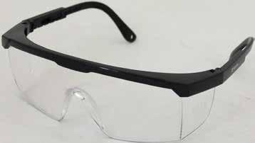 Hajlékony és rugalmas vinil keret szellőzőszeleppekkel, polikarbonát üveg Állítható gumis fejpánttal Optikai szemüveg felett is hordható 1-es optikai osztályozású Ellenáll