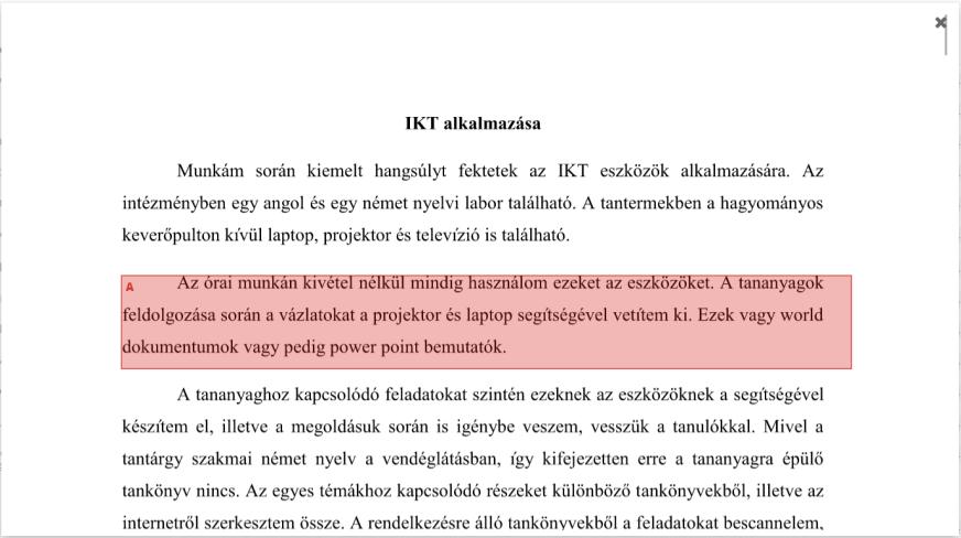 indikátort. A számok az adott indikátorhoz adott értékeket jelölik, dokumentumonként.