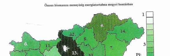 29.ábra: Összes biomassza mennyiség energiatartalma megyei bontásban A biomassza; megújuló energiaforrás Az ember-középpontú világ fejlődési-fejlesztési harmóniája megbomlott.